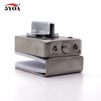 Glass Door Lock Latch Stainless Steel Rotary Knob Open/Close Home Hotel Bathroom Use 10~12mm Door Lock Aluminium Alloy Core