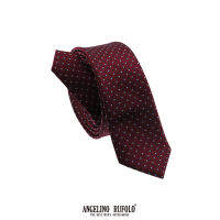 ANGELINO RUFOLO Necktie(NTSL-จุด014) เนคไทผ้าไหมทออิตาลี่คุณภาพเยี่ยม ดีไซน์ Dot Pattern สีเหลือง/สีเลือดหมู/สีน้ำตาล/สีฟ้า/สีม่วงเข้ม