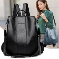 ❁∈ Anti theft leather backpack women vintage shoulder bag ladies high capacity travel backpack school bags girls mochila feminina