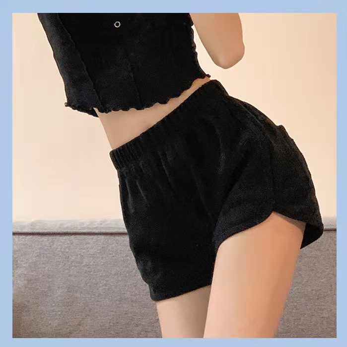 spot-goodscasual-shorts-versatile-korean-style-high-waist-track-shorts-female-ripped-love-patch-sports-loose-elastic-waist-hot-pants