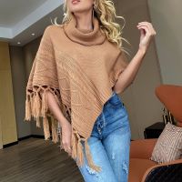 [COD] European and hand crochet tassel tops all-match pile collar pullover AliExpress factory direct sunscreen blouse cloak