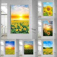 Modern Sunflower Landscape Oil Canvas Painting Nordic Posters and Prints Wall Art Pictures for Living Room Home Decor No Frame