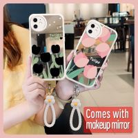 For Girls Little Fresh Phone Case For iphone 11 originality Raised lens Lambskin interest tulip Heat dissipation youth