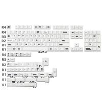 PBT คีย์บอร์ดสีขาวมินิมอลลิสต์ GMK Doodle 142คีย์การ์ดเชอร์รี่โปรไฟล์ย้อมซับเบดสำหรับ GK64 GH60 GK61 68 75 82 84 86 96 104 108 Qingyuanshangmao