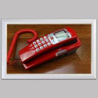 Red Corded Phone Landline Telephone With FSK / DTMF Caller ID, Ringtone Adjustment, Support Callback For Home Office