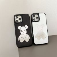 Casetify เคสโทรศัพท์มือถือ TPU กันกระแทก ลาย Bearbrick Gloomy พร้อมกระจก สําหรับ  14 Pro MAX 13 12 11 Pro MAX XR X XS MAX 7 8 Plus