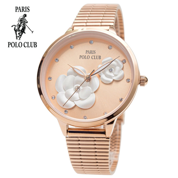 นาฬิกา-paris-polo-club-ผู้หญิง-3pp-2112885l-rg-มี-5-สี-ของแท้มีกล่องใบรับประกัน-1-ปี