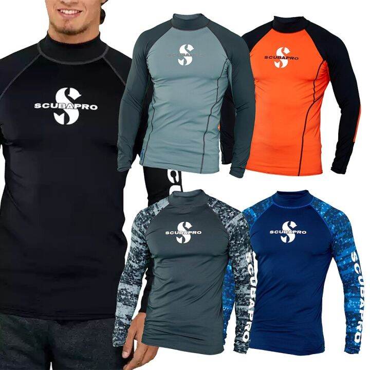 Men's Rash Guard Long Sleeve Surfing UV Sun Protection Diving Suit