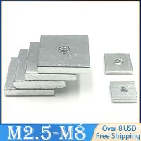 5 /10/20/40 Pcs M2.5 M3 M4 M5 M6 M8 Zinc Plated Carbon Steel Thin Square Nuts Slider Block for Aluminum Profile Accessory DIN562 Nails  Screws Fastene