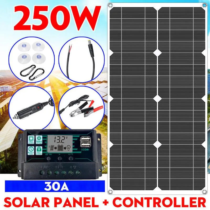 Everso Solar Panel Kit Solar Charger Durable 30A Battery Charger LCD  Controller Portable for Car RV Solar Panel Kit Durable Solar Charger |  Lazada