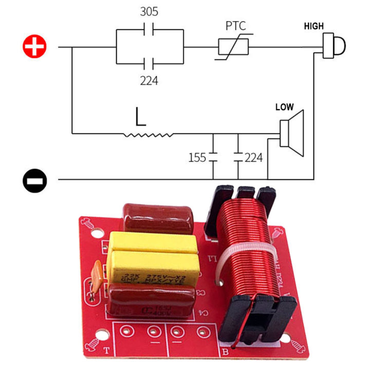 multifunctional-weah-234-80w-2ลำโพง-way-ตัวแบ่งความถี่เสียงเบสย่านเสียงแหลม-crossover-filter