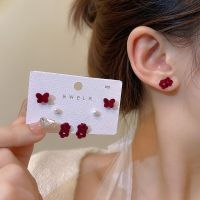 [COD] bow pearl earrings for girls exquisite cute niche design sense daily versatile