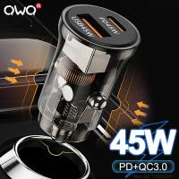 QWQ 45W USB Car Charger Quick Charge For XiaoMi iPhone 13 12 14 Pro Max Samsung Oneplus USB Type C Fast Charging Phone Charger Car Chargers