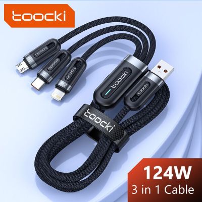 Toocki 6A 3in1 Fast Charging Cable USB Type C Type-C Mobile Phone Cable for iPhone X Xiaomi Oneplus Realme Poco USB Micro Cables