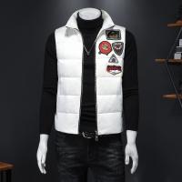 ZZOOI YASUGUOJI New 2022 Winter Fashion Embroidery White Duck Down Vest for Men Thick Warm Stand Collar Slim Fit Sleeveless Coat Men