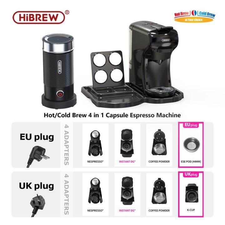 Hibrew Coffee Machine 19 Bar 4In1 Hot & Cold Multiple Capsule Espresso