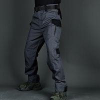 Elastic Patchwork Tactical Pants For Men Outdoor Multi Pocket Trousers Functional Workwear Pants Special Forces Military Joggers