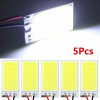 【Bluespot】5Pcs T10แผงไฟแอลอีดี COB สีขาว18-LEDs โคมไฟโดมตกแต่งภายในรถยนต์หลอดไฟ Festoon 12V