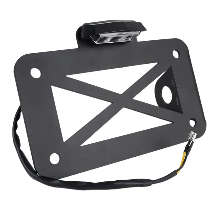 Motorcycle License Plate Holder with LED Light Side License Plate