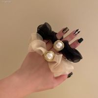 ♠◐ High-quality organza pearl hair ring head rope hair ring female net red 2021 new all-match ball head headdress