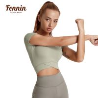 COD Letitia Robbins Fenin Womens Gym T-shirt Quick-drying Crop Top Slim Fit