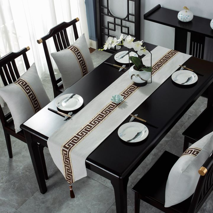 ผ้าพิธีชงชาคลาสสิกสำหรับวางโต๊ะในจีนผ้าเครื่องประดับโต๊ะโรงแรมผ้าปูโต๊ะแนวศิลปะแบบวิ่งใหม่