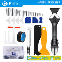 Brifit ชุดเครื่องมือกาว 35pcs แอปพลิเคชันหัวฉีดกาวแอปพลิเคชันสเตนเลสสตีลเฮดเครื่องมือการตกแต่งเครื่องมือการตกแต่งยาแนวขูดน้ำยาล้างคอหรือห้องครัวห้องน้ำอ่างล้างจานข้อต่อความแม่นยำ