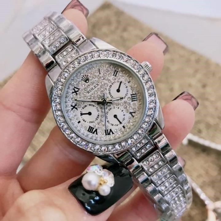 นาฬิกาข้อมือrolexขนาดหน้าปัด-33-mm-สินค้ามีถ่าน-ผ้าเช็ด-ถุงผ้าแถมให้นะค่ะ