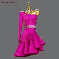 Latin Dance Professional Dress for Women Customized AB Stones Latin Dance Competition Dresses Kids Alut Chid Chacha Clothes