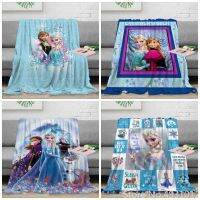 BLANKET 3D เจ้าหญิงแช่แข็ง Elsa Anna ผ้าห่มอุ่นนุ่มผ้าปูที่นอนโยนสำหรับโซฟาเปลผ้าห่มขนสัตว์เด็กเล็กเด็กผู้หญิงของขวัญคริสต์มาส