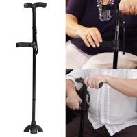 Retractable Self Standing Folding Baston Crutch Cane Lightweight Walking Stick with LED Light Cushion Handle For Eldly Disabled