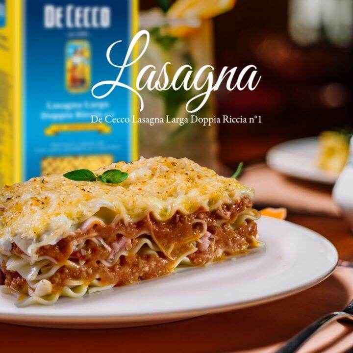 new-arrival-เด-เชกโก-ลาซานญ่า-พาสต้า-เบอร์-1-จากอิตาลี-500-กรัม-de-cecco-lasagna-larga-dop-riccia-no-1-pasta-from-italy-500g