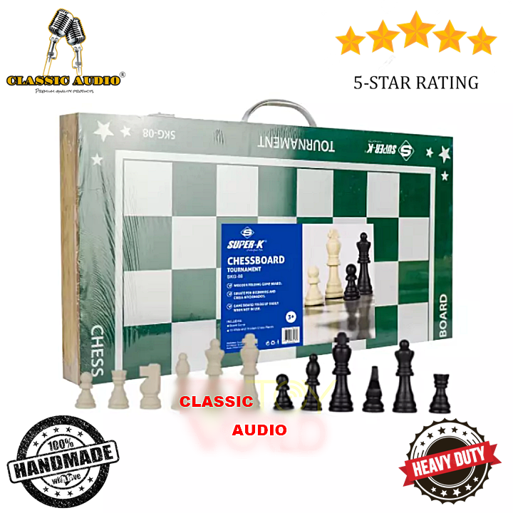 Chess Board Set Tournament Size 20 x 20 Inch Wooden Foldable Imported