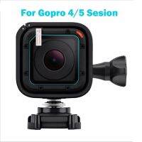 กระจกเทมเปอร์ตัวป้องกันกรอบเคสฮีโร่สำหรับ Go Pro 5 6 7สีดำ4เซสชั่นเลนส์กล้องถ่ายรูปหน้าจอ LCD Hero7ฟิล์มป้องกัน