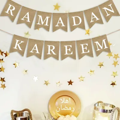 Lễ Ramadan Kareem Eid Mubarak Biểu ngữ Bunting Trang trí Trang trí nội thất Hồi giáo Hồi giáo Hồi giáo