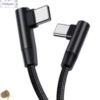 PHILLIPOHN 90องศา การจัดส่งพลังงาน สายข้อมูล Pd 60W มุมขวา สาย USB C TO USB Type C ชาร์จเร็ว