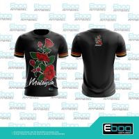 2023 NEW   shirt stock] [ready t  02 bunga raya malaysia eboq sublimation /   hibiscus microfiber eboq jersi / plus size big size cool  (Contact online for free design of more styles: patterns, names, logos, etc.)