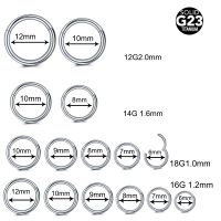 [ฮอต N] 10ชิ้น ASTM F136ไทเทเนียมห่วงห่วงสแตนเลสเจาะจมูกและหูเจาะจมูก Clicker 12/14/16/18G/20G/20G รูจมูกส่วนพับแหวน Septo ต่างหูทรงเกลียว