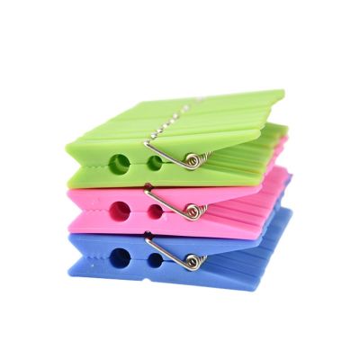 Durable [Solid Plastic Clip] Non-Moldy Plastic Clothespins Household Powerful Windproof Fixed Clips Small Clips