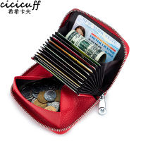 2022 Genuine Leather Short Wallet Women Luxury nd Ladies Small Purse Rfid Card Holder Zipper Design Female Wallet Coin Pocket