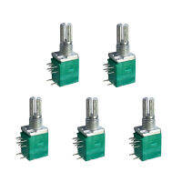 5PCS RK097N Potentiometers อุตสาหกรรม Es Dual Turn 8Pin 15มม. B5K 10K 20K 50K 100K Audio Shaft เครื่องขยายเสียงชุดปิดผนึก