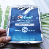 70% OFF ราคา Sale!! โปรดอ่านรายละเอียดสินค้า EXP: 04 - 08/2023 แผ่นฟอกฟันขาว Whitestrips Supreme Bright Teeth Whitening Kit, Levels 24 Whiter, 42 Strips 21 Treatments (Crest®)