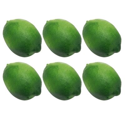 6 x Realistic Lifelike Artificial Plastic Lime Lemon Fruit Food Fake Home Decor