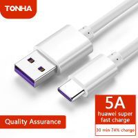 【Clearance】TONHA สายชาร์จ USB Type C 5A,สายชาร์จโทรศัพท์มือถือสำหรับ Huawei P40 P30 P20 Mate 40 30 20 X2 Nova 7 8 Pro สายชาร์จเร็ว USB C