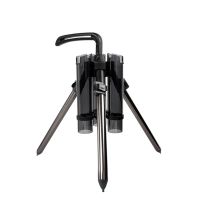 Tripod Stand Fishing Rod Bracket Aluminum Fishing Rod Bracket Portable Folding Adjustable Pole Tools,Long Style Black