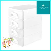 ชั้นลิ้นชักเล็ก 4 ชั้น API 1034 18.5X26.3X31 ซม. สีขาว4 MINI DRAWER API 1034 18.5X26.3X31CM WHITE **พลาดไม่ได้แล้วจ้ะแม่**