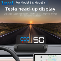 TC500 Car HUD Display สำหรับ Tesla Head Up Display Power Display Gear Display Speedometer พร้อมนาฬิกาปลุกสำหรับ Model3 Modely หลังจากปี2019