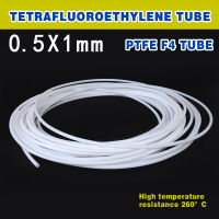 (10Meters) ท่อเทฟลอน 0.5x1 มม. สีขาวนม, F4 ท่อ PTFE ท่อป้องกันการกัดกร่อนและทนต่ออุณหภูมิสูง