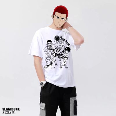 ข้อเสนอพิเศษ tshirt เสื้อยืดพิมพ์ลายแฟชั่นราคาต่ำสุด!![hot]▲Slam Dunk เสื้อยืดผู้ชายแขนสั้นเสื้อบาสเก็ตบอลกีฬา Sakuragi Hanado อะนิเS-5XL