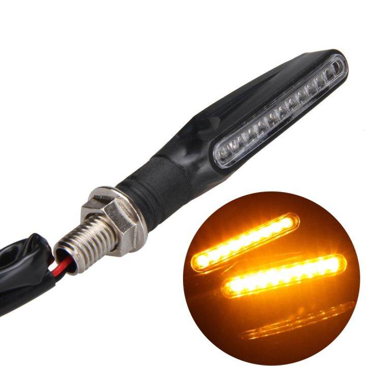 LED Motorcycle Turn Signals Light 12 SMD Tail Flasher Flowing Water